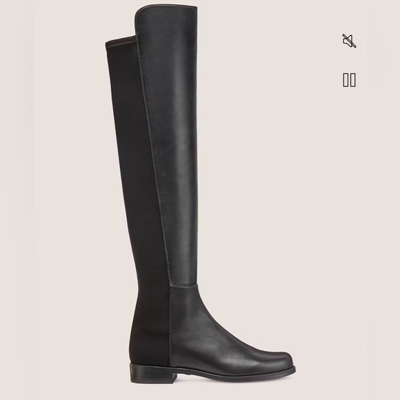 Stuart Weitzman Women's 5050 Leather OTK Boot Black size 7.5 US - Picture 1 of 4